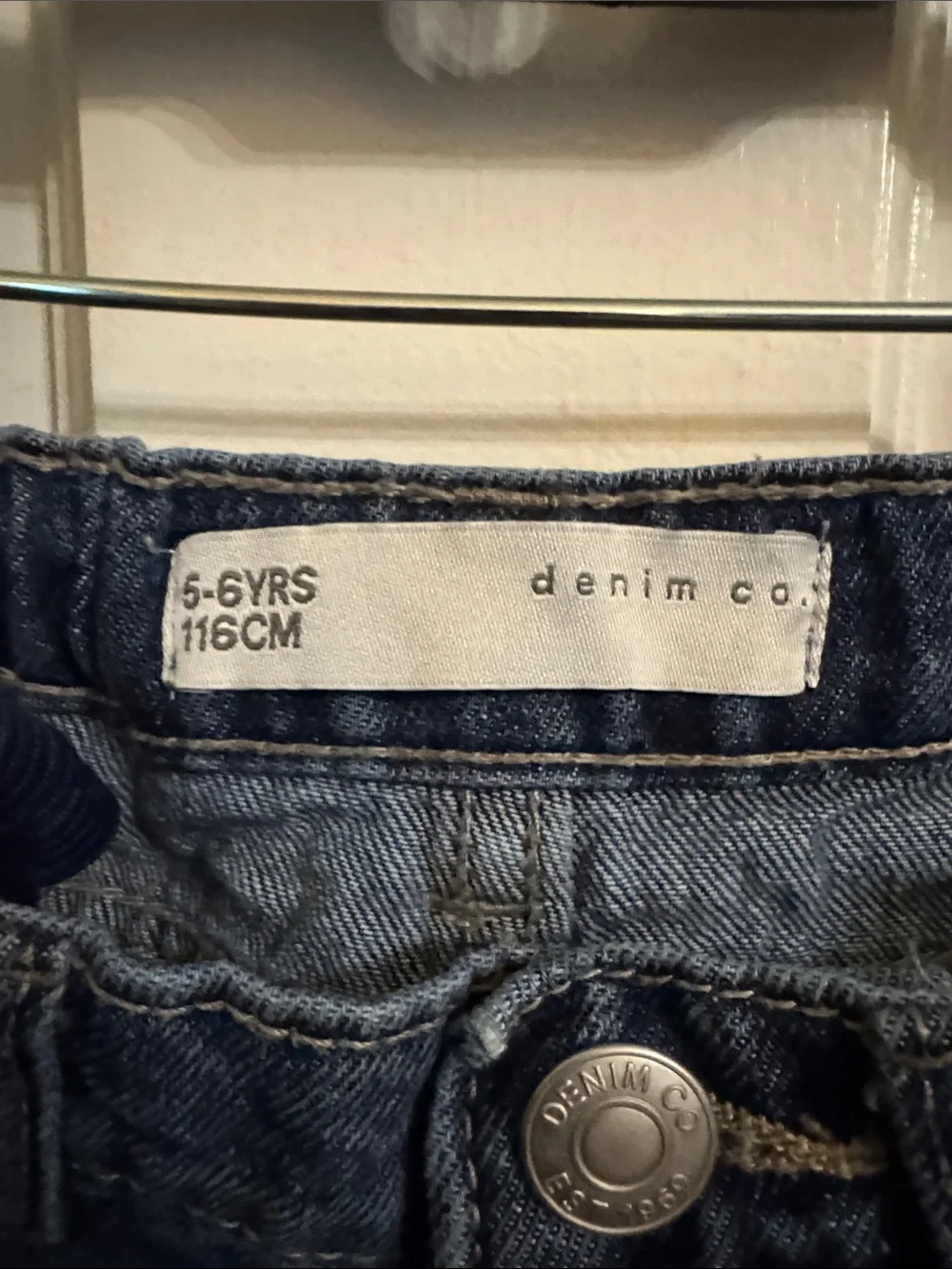 Denim&Co Dark Blue Ruffle-Hem Wide Leg Jeans 5/6